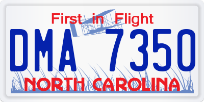 NC license plate DMA7350