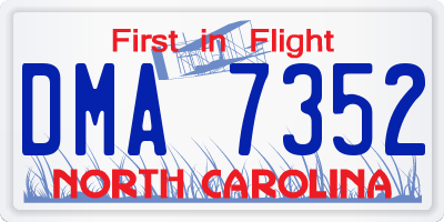 NC license plate DMA7352