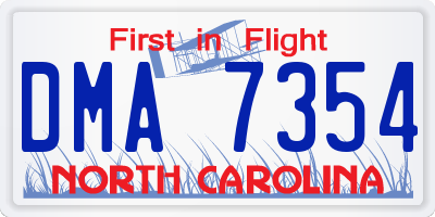 NC license plate DMA7354
