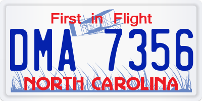 NC license plate DMA7356