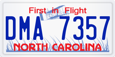 NC license plate DMA7357
