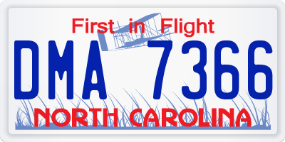 NC license plate DMA7366