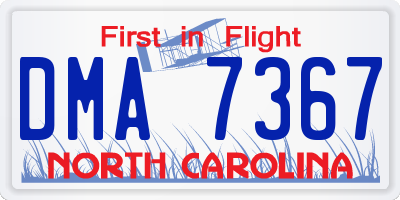 NC license plate DMA7367