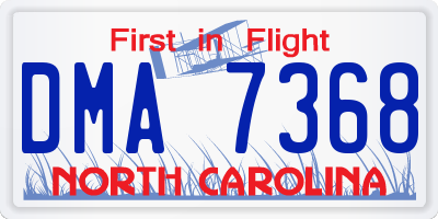 NC license plate DMA7368