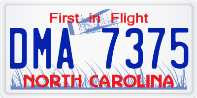 NC license plate DMA7375