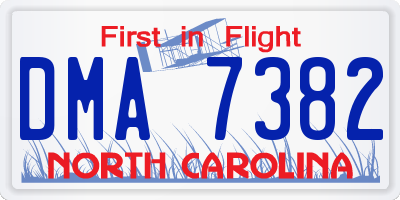 NC license plate DMA7382