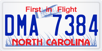 NC license plate DMA7384
