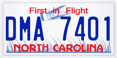 NC license plate DMA7401