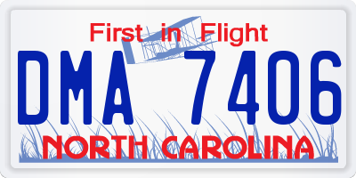 NC license plate DMA7406