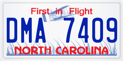 NC license plate DMA7409