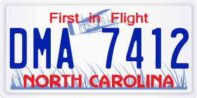 NC license plate DMA7412