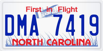 NC license plate DMA7419