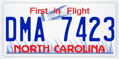 NC license plate DMA7423