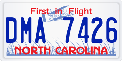 NC license plate DMA7426