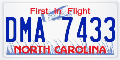 NC license plate DMA7433