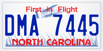 NC license plate DMA7445