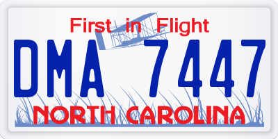 NC license plate DMA7447