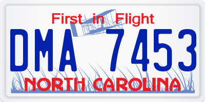 NC license plate DMA7453
