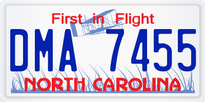 NC license plate DMA7455