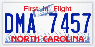 NC license plate DMA7457