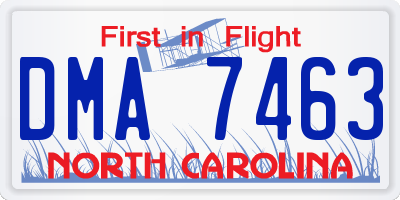NC license plate DMA7463