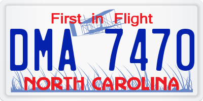 NC license plate DMA7470
