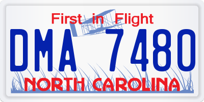 NC license plate DMA7480