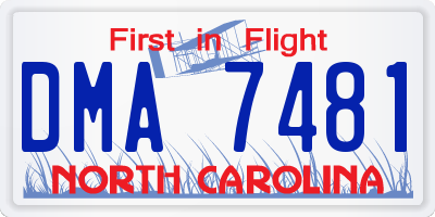 NC license plate DMA7481