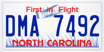NC license plate DMA7492