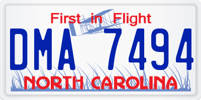 NC license plate DMA7494