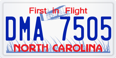 NC license plate DMA7505