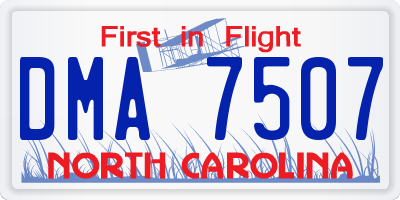 NC license plate DMA7507
