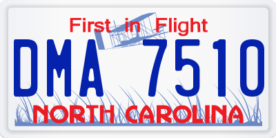 NC license plate DMA7510