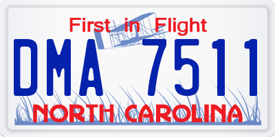 NC license plate DMA7511
