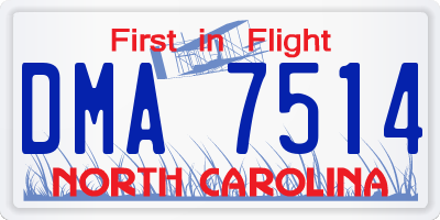 NC license plate DMA7514
