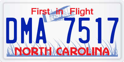 NC license plate DMA7517