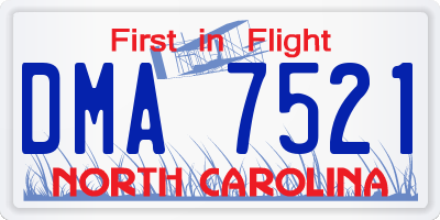 NC license plate DMA7521