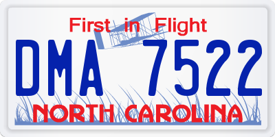 NC license plate DMA7522