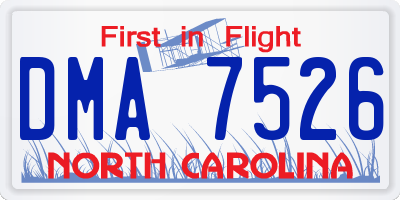 NC license plate DMA7526