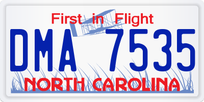 NC license plate DMA7535