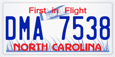 NC license plate DMA7538