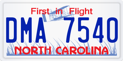 NC license plate DMA7540