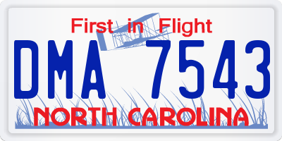 NC license plate DMA7543