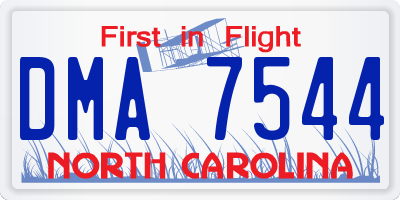 NC license plate DMA7544