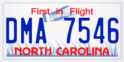 NC license plate DMA7546