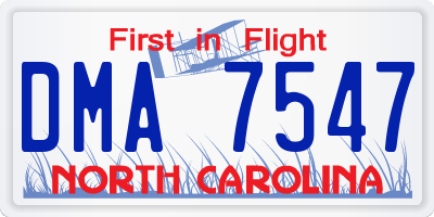 NC license plate DMA7547