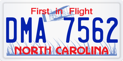 NC license plate DMA7562