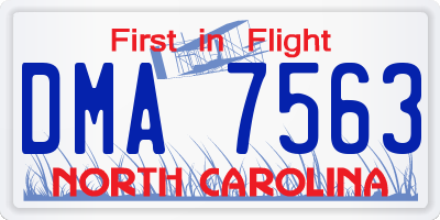 NC license plate DMA7563