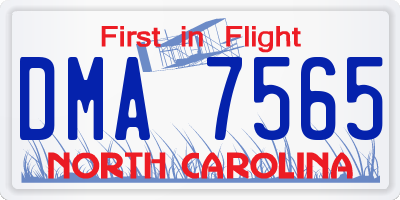 NC license plate DMA7565