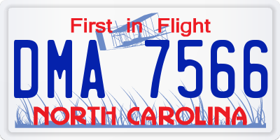 NC license plate DMA7566